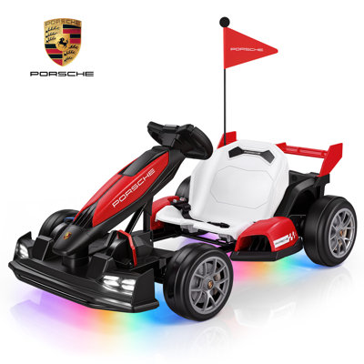 Porsche Licensed 24V Electric Drift Go Kart For Kids 6+ Adjustable 14 Mph,Red