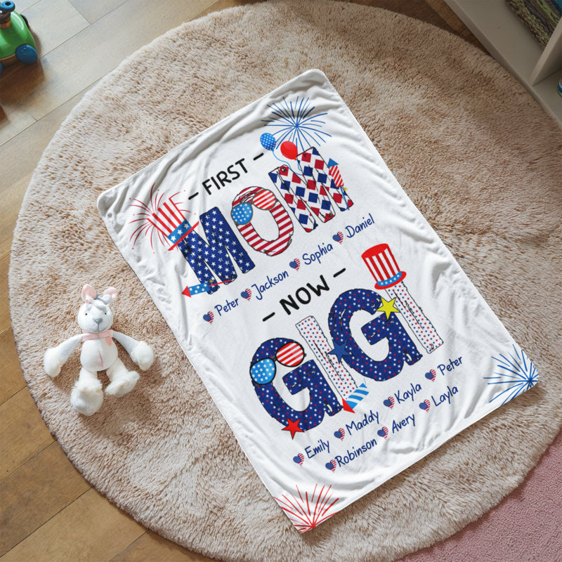 Couverture personnalisée en sherpa First Mom Now, 30 po x 40 po