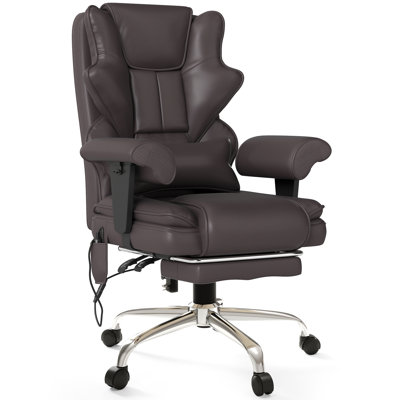 7-Point Massage & Heat Office Chair -  High Back Executive Ergonomic Chair With Lumbar Support
