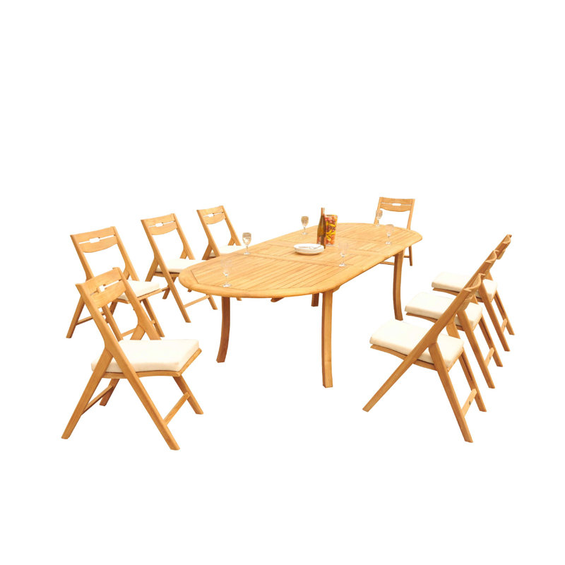 Ensemble repas pour 8 personnes Emmetsburg, 125 po x 43 po x 31,5 po