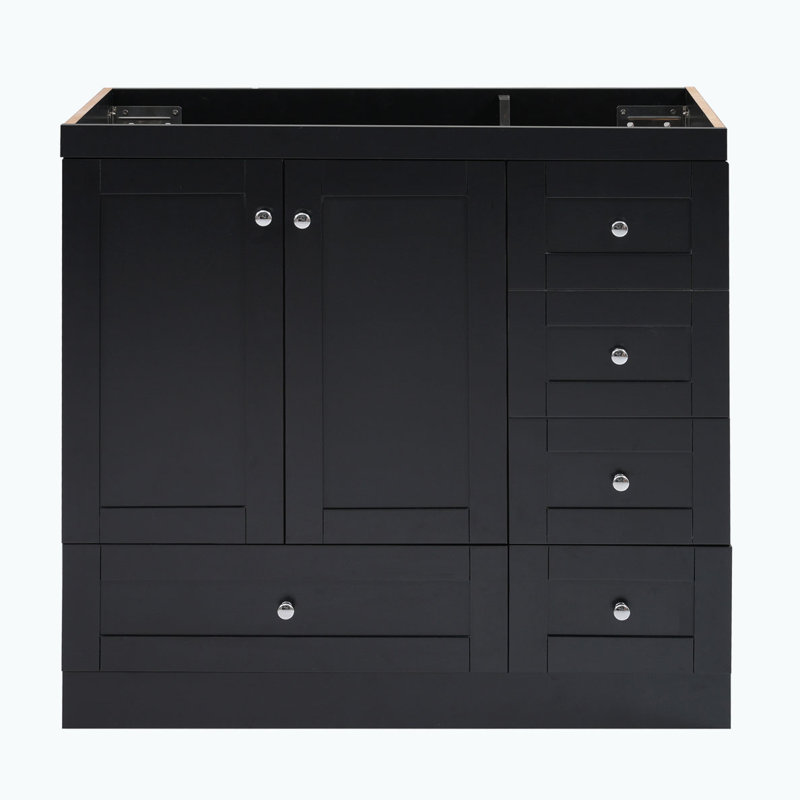 Meuble-lavabo de salle de bain sans lavabo, Noir