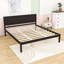 Base de lit plateforme en bois avec tête de lit-1037742056