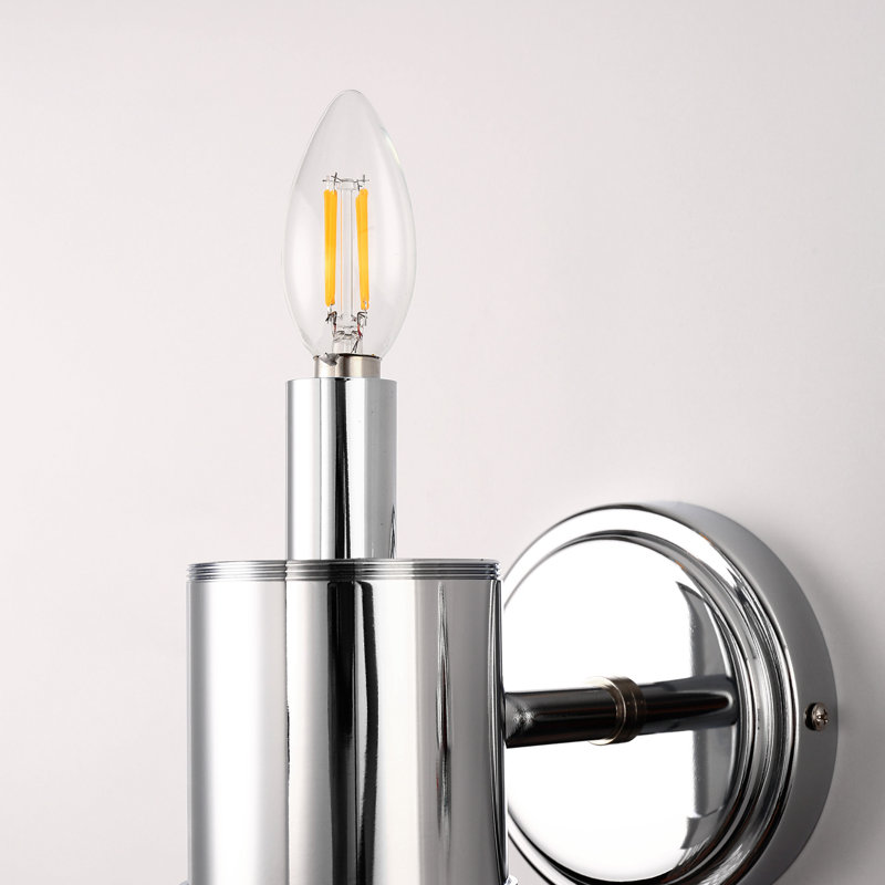 3 In 2-Light Crystal Bathroom Wall Sconce, Vertical Horizontal Wall Mount Vanity Light Fixture, Chrome