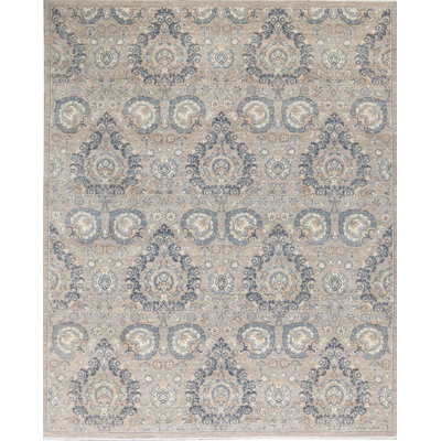 One-of-a-Kind Hand-Knotted High-Quality Gray/Blue/Beige Area Rug