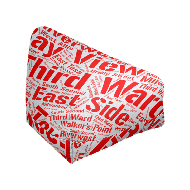 Classic Bean Bag, Red Polyester Blend, Milwaukee, 42" H x 38" W x 29" D