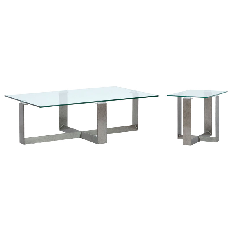 Rectangular Cocktail Table With End Table