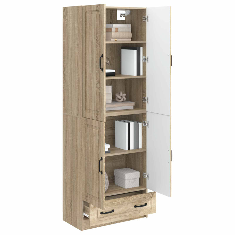 4 -Door 3 Storage Cabinet, Sonoma Oak