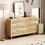 Commode 6 tiroirs multi-usages, armoire de rangement moderne avec pieds en bois-88590371-121685574-131508416