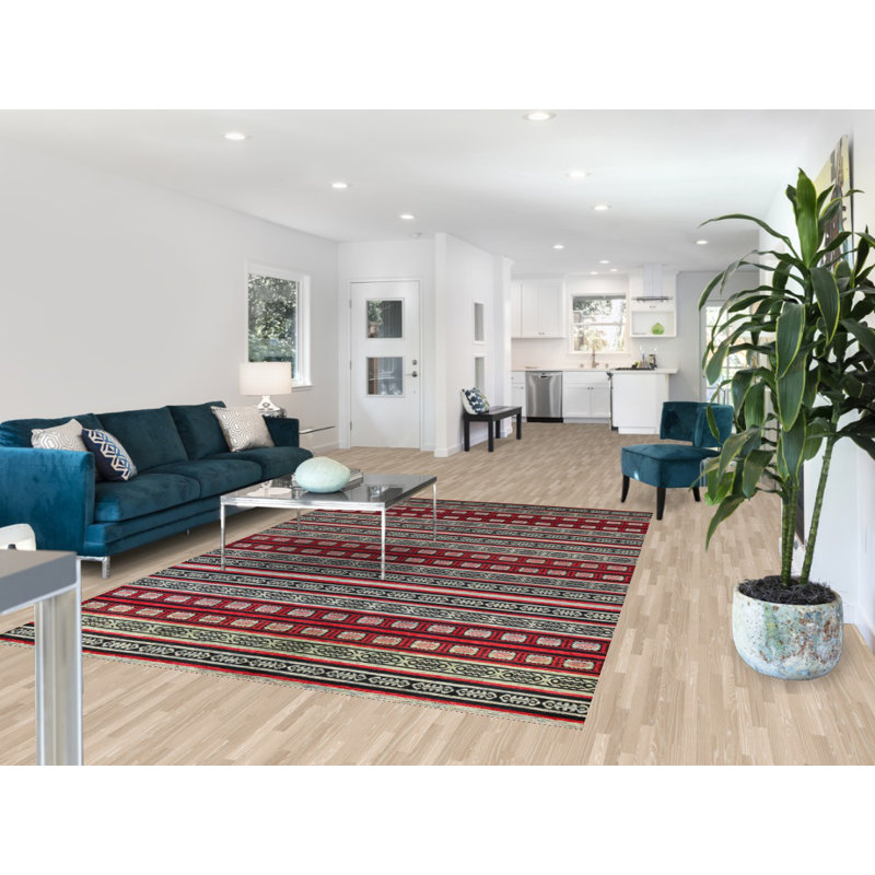 Tapis rayé en laine Gabbeh 7 x 10