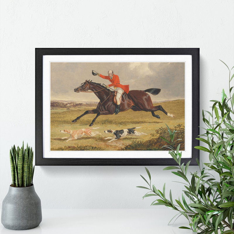 Fox Hunting Vol.1 by John Frederick Herring - Framed Print, 27cm H x 36cm W x 2cm D, Black Framed