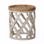 Grande table d'appoint 23 po blanche vieillie