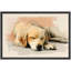 «Sleeping Golden Retriever», œuvre d'art animalier douillet mignon, impression sur toile encadrée, impression numérique-124851519-124851513