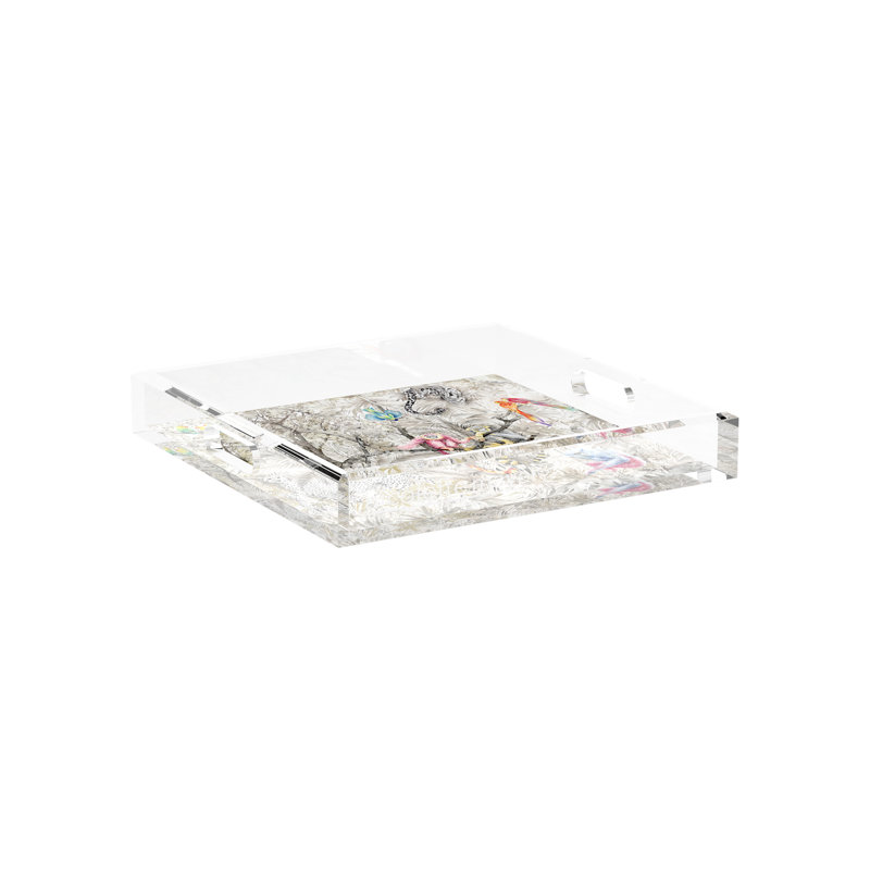Arcadia Chettah Scene Acrylic Square Decorative Tray, 2" H x 12" W x 12" D