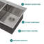 Évier de cuisine à double cuve encastrable en acier inoxydable de calibre 18 de 33 po x 22 po x 9 po Topcraft avec accessoires (50/50)