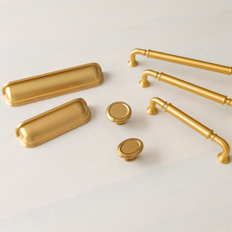 Berkshire Cup Pull, 3", Brushed Golden Brass