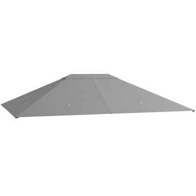 Auvent de remplacement pour pavillon de jardin gris, 10 pi x 13 pi, ventilation et drainage, auvent de remplacement pour auvent 13 pi, gris, toit à circulation d'air
