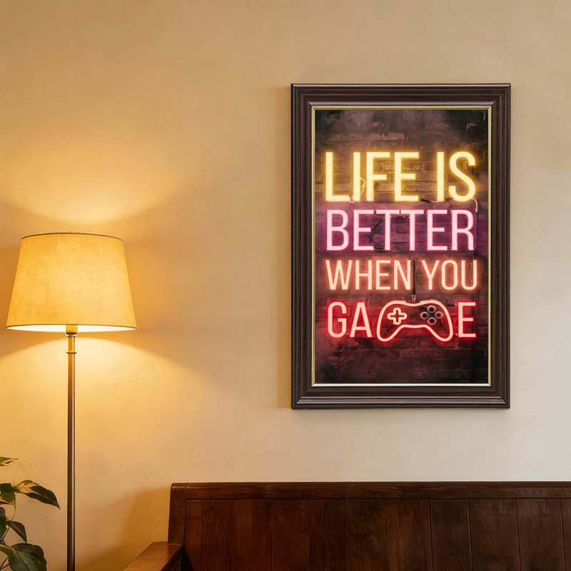 Art mural sur toile Neon Life Is Better When You, 24"H x 16"W