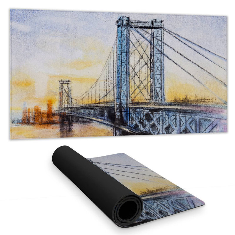 Abstract brooklyn bridge - 15.75"x31.50" Desk mat
