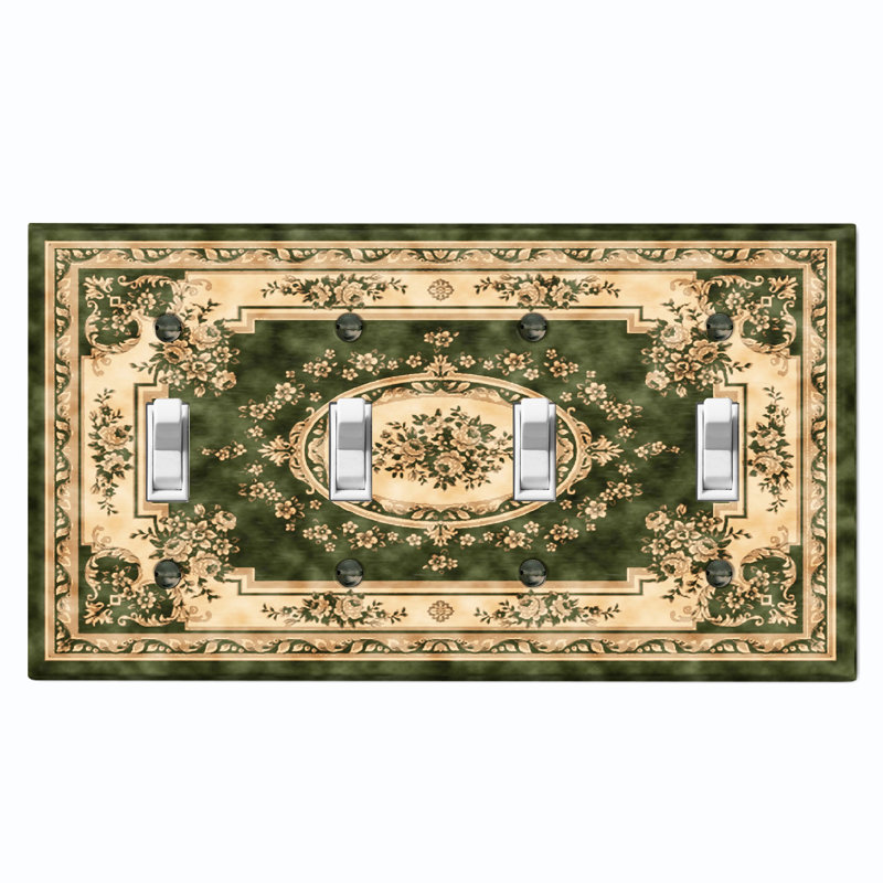 Élégante plaque beige à motif de tapis à 4 bandes