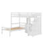 Lit mezzanine simple avec lit autonome, escalier de rangement, bureau, tablettes et tiroirs-1232146330