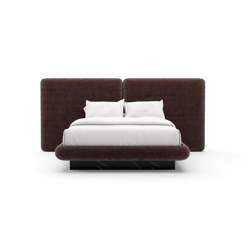 *Overlap Uph 2 Pnl Qn Bed Dk Taupe, Taupe, Queen