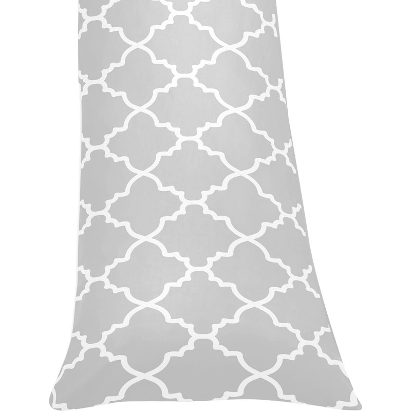 Taie d'oreiller en treillis, Gris / Blanc