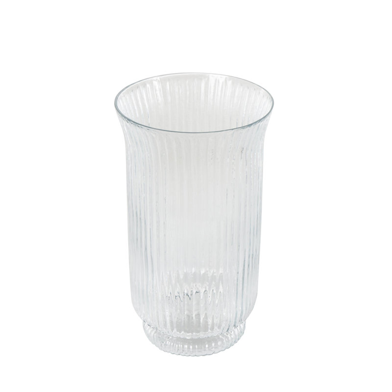 Porte-bougie nervuré en verre Perry and Grey, H 10,5 po x l 5,9 po x P 5,9 po