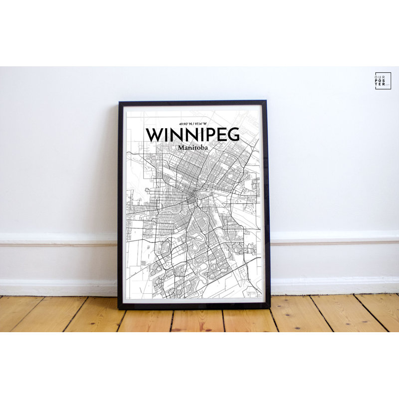 « winnipeg city map », impression, H 17 po x l 11 po