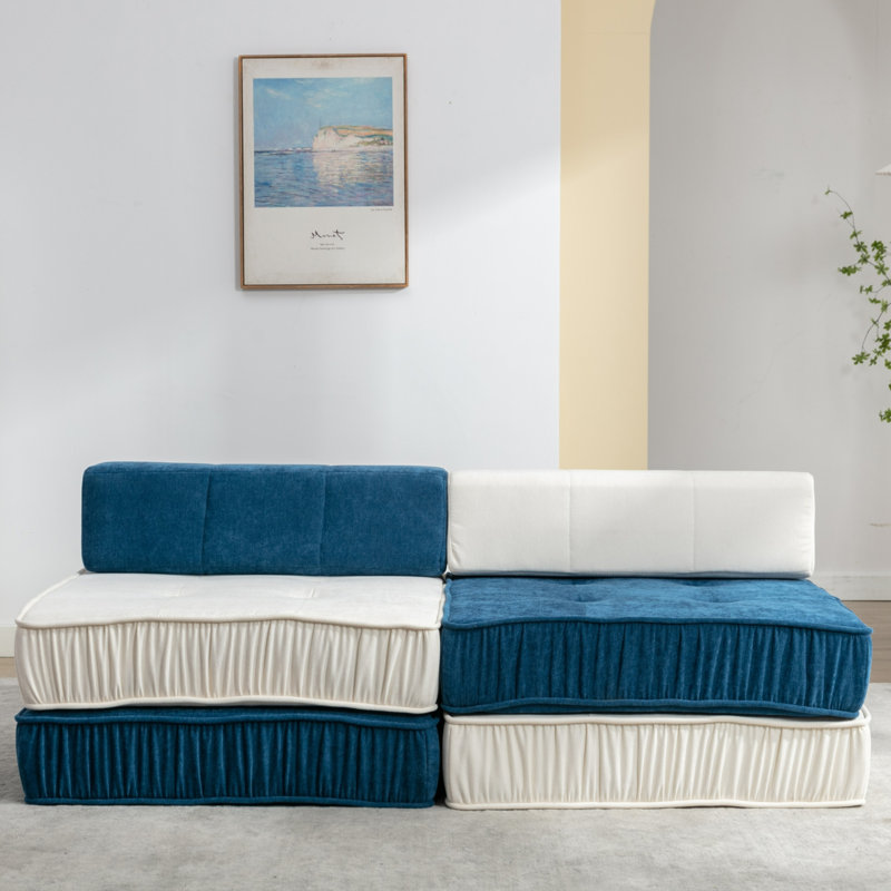 Folding Sofa Bed, Futon Sleeper Chair, Convertible Chair Floor Couch & Sleeping Mattress For Living Room, Guest Room, Home Office, Apartment, Small Space, Bed, Removable Back Cushion, 1 Seat