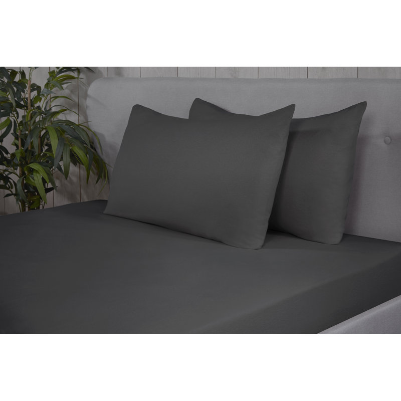 Felita Flannel Machine Woven Pillowcase - Set of 2, Charcoal