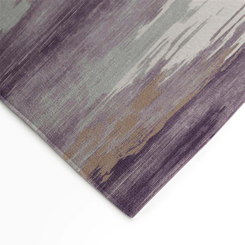 Watercolor Gray Indoor and Outdoor Area Rug, Rectangle 3' x 5'