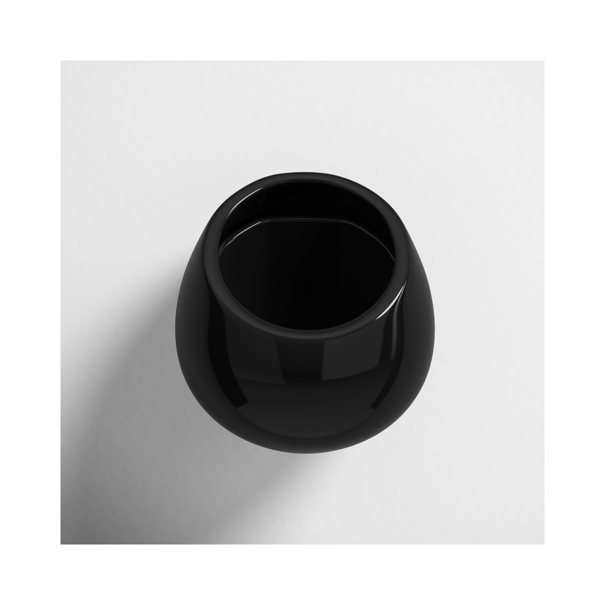 Hilaria Ceramic Wall Planter, 3.5'' H x 4'' W x 5" D, Glossy Black