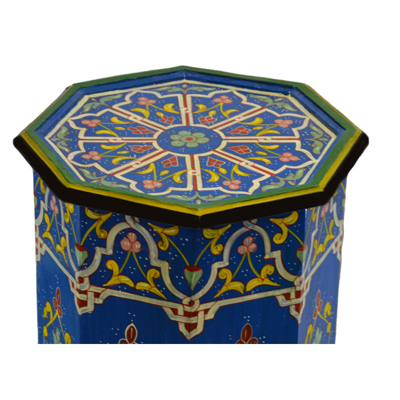 Handmade Moroccan Tall Table Blue Totton