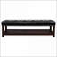 Banc - 60 po rembourré pour chambre à coucher, vestibule | Pieds en bouleau massif, polyuréthane doux | Noyer brun, bois-1083731176