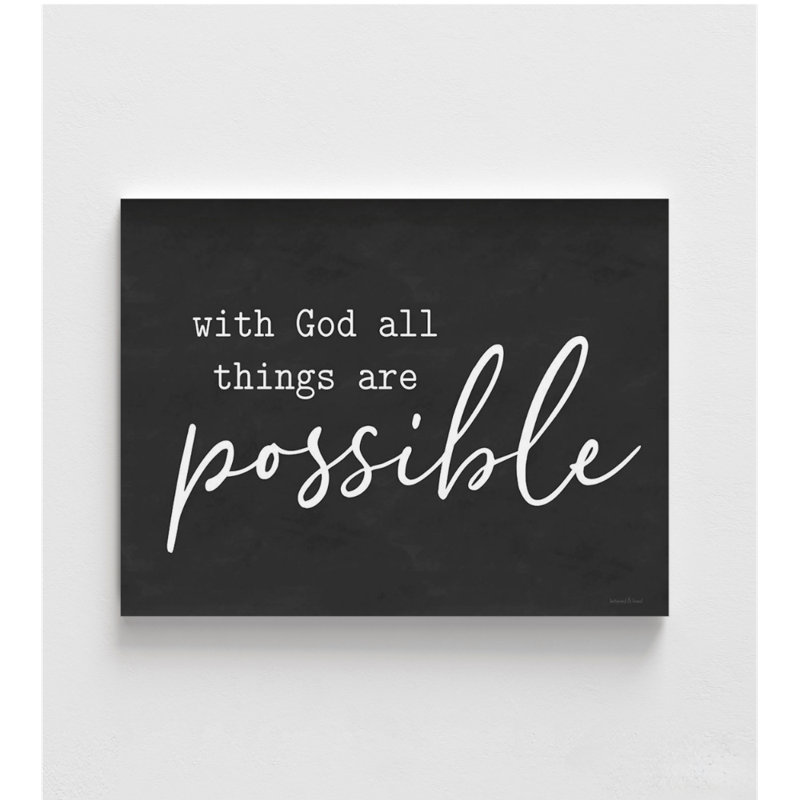 «With God All Things Are possible», impression d'affiche de Dieu, décoration murale chrétienne positive, art mural de salon noir et blanc