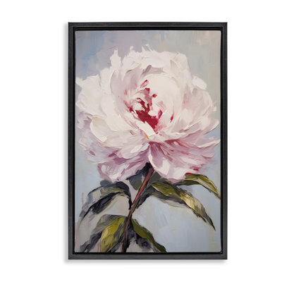 Pale Pink Rose Framed Floater Canvas by Petals Prints Design