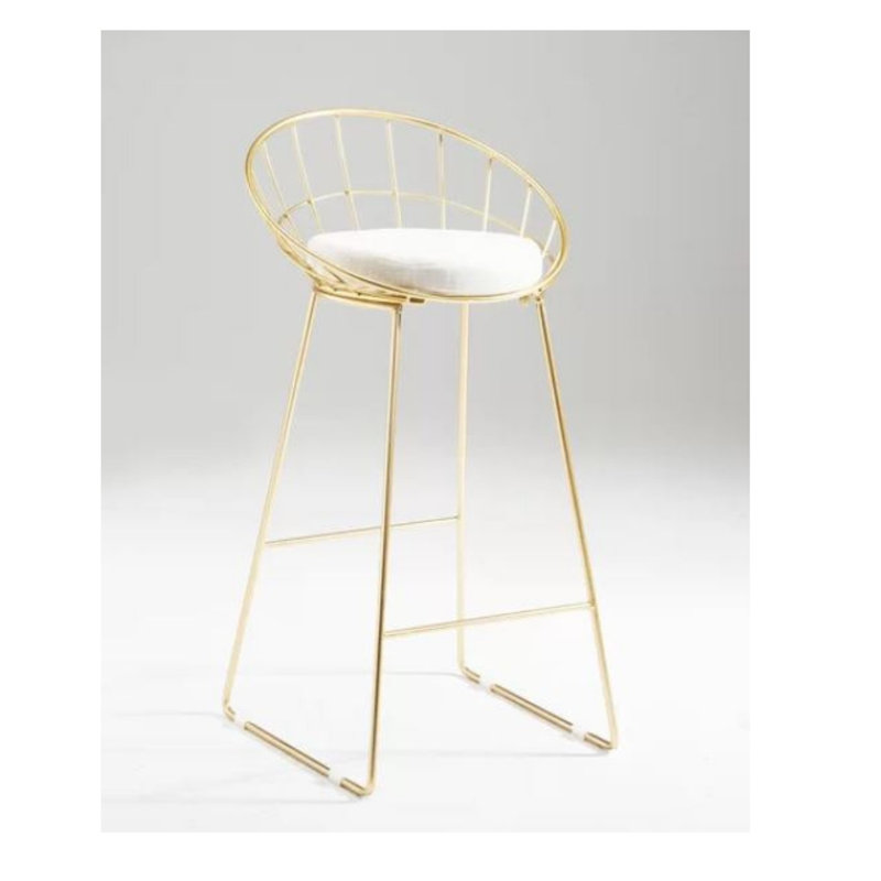 Eatman Upholstered Counter Stool, Gold/White
