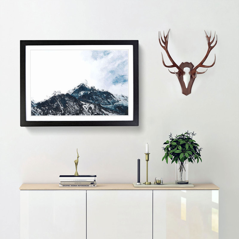 Fish-Tail Mountain in Nepal - Picture Frame Painting Print, 48cm H x 65cm W x 2cm D, Black Framed