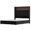 Structure de lit double capitonnée en velours pleine grandeur avec port USB et veilleuse, tête de lit haute 52 po avec décoration de rivet, lit plateforme à oreilles avec tablette de tête de lit