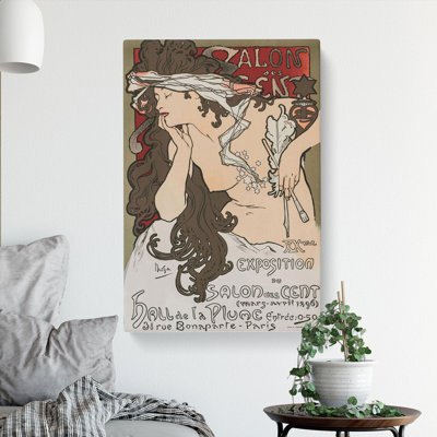 Salon Des Cent Vol.2 by Alphonse Mucha - Wrapped Canvas