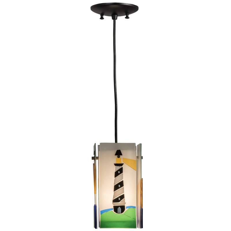 Luminaire suspendu rectangulaire simple à 1 lumière Enid
