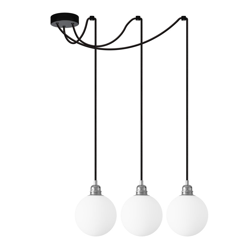 Brambory 3 - Light Sphere Pendant, Nickel/Black
