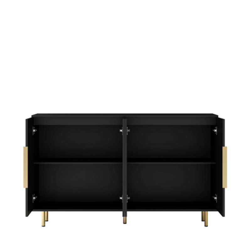 Modern Buffet Cabinet with Storage, Black