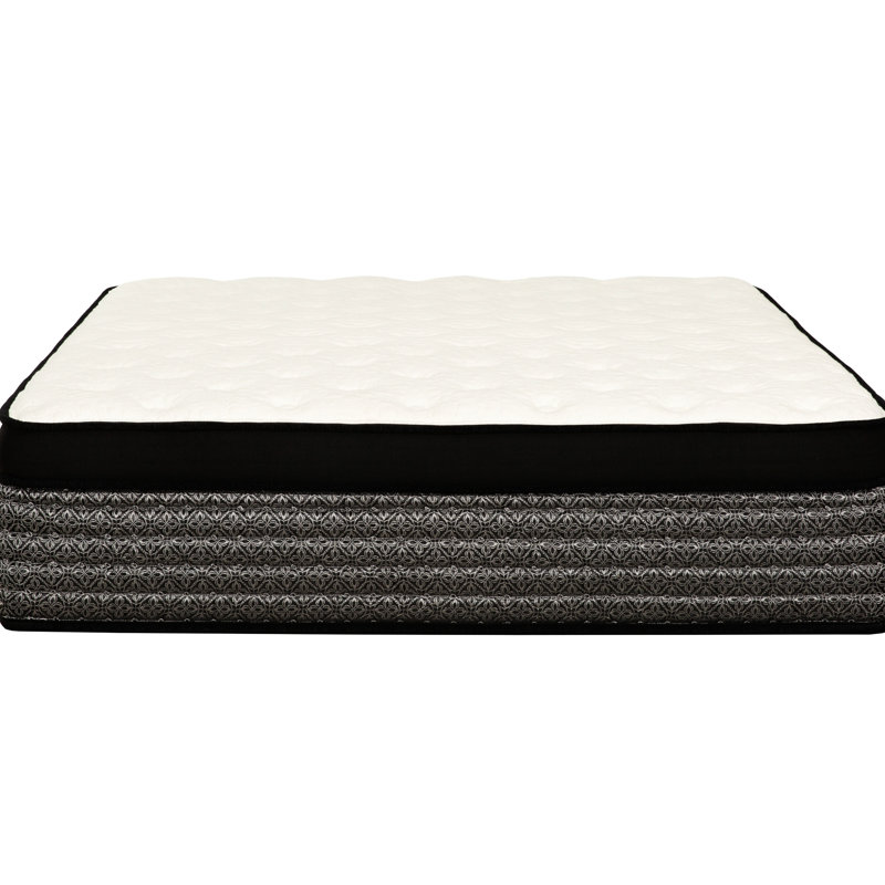 Grand matelas 16 pouces, mousse à mémoire de forme gélifiée Euro Top, ressorts ensachés, fonction de refroidissement, transfert à faible mouvement, mise à niveau élégante de la chambre à coucher
