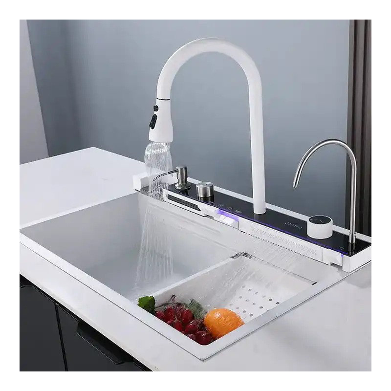 29.5'' L Single Bowl Stainless Steel Kitchen Sink, White