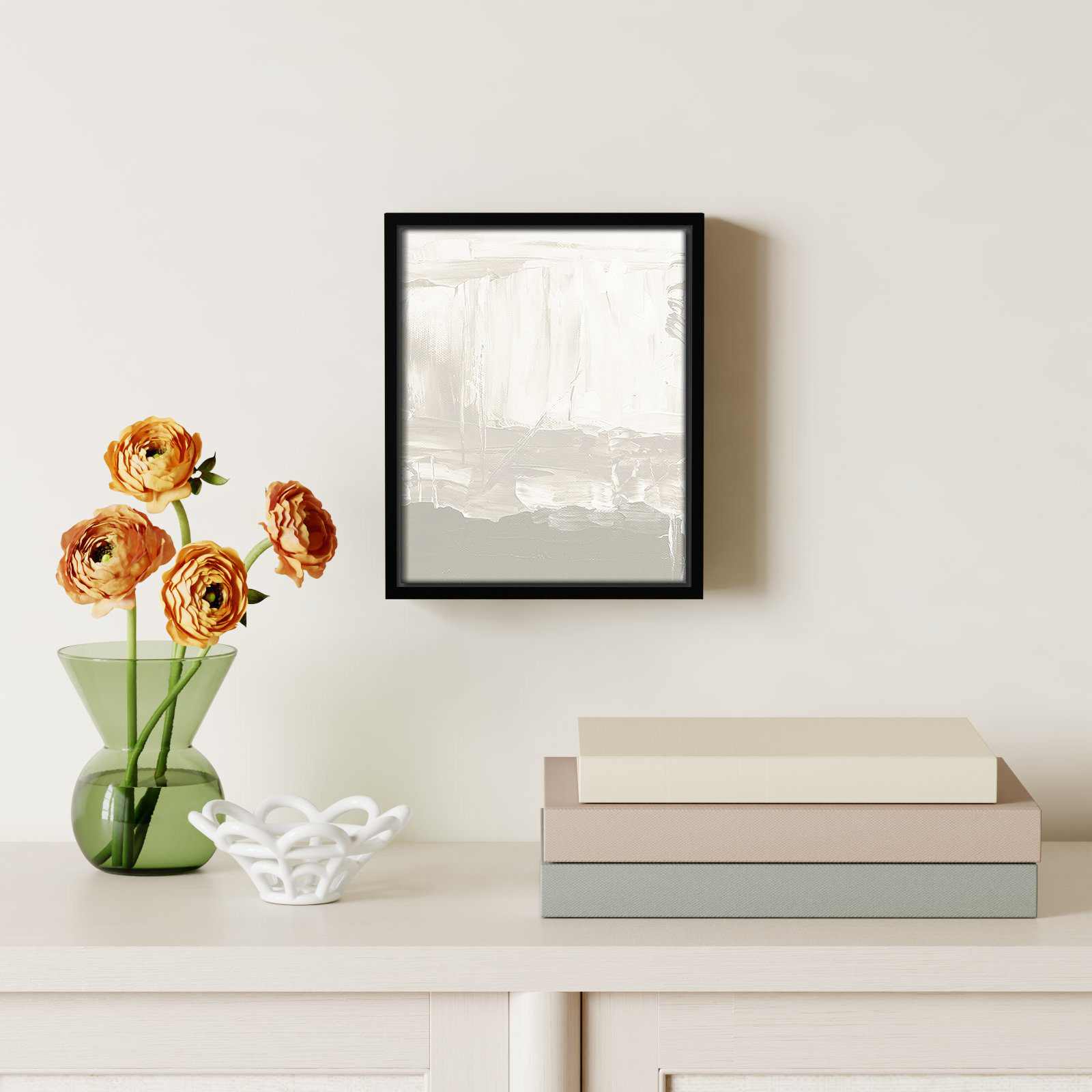 Albie "Taupe Abstract" Print, Black, 11.5" H x 9.5" W