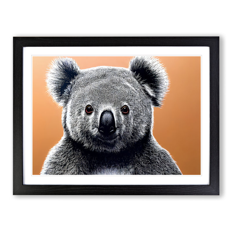 The Koala Bear - Single Picture Frame Print, Black, 46cm H x 64cm W