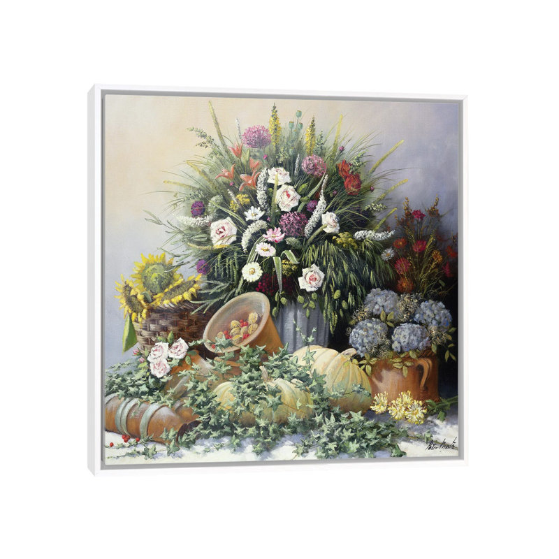 Citrouilles - reproduction d'art murale - toile encadrée, Impression encadrée sans passe-partout, H 18 po x l 18 po, Blanc