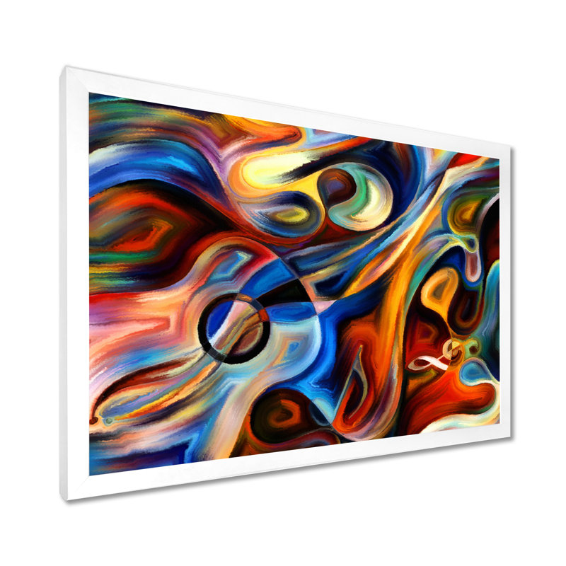 «Music», reproduction d'art sur toile abstraite, Impression encadrée, H 34 po x l 44 po, Blanc
