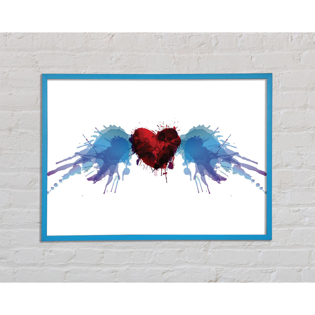 Love Heart Birds - Einzelne Bilderrahmen Kunstdrucke